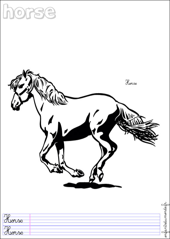 coloriage cheval 4